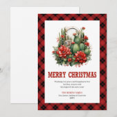 Carte de vœux de Noël Western Plaid Buffalo (Devant / Derrière)