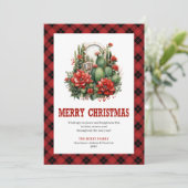 Carte de vœux de Noël Western Plaid Buffalo (Debout devant)