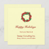 Carte de voeux de Noël Wreath Corporate Holiday (Devant / Derrière)