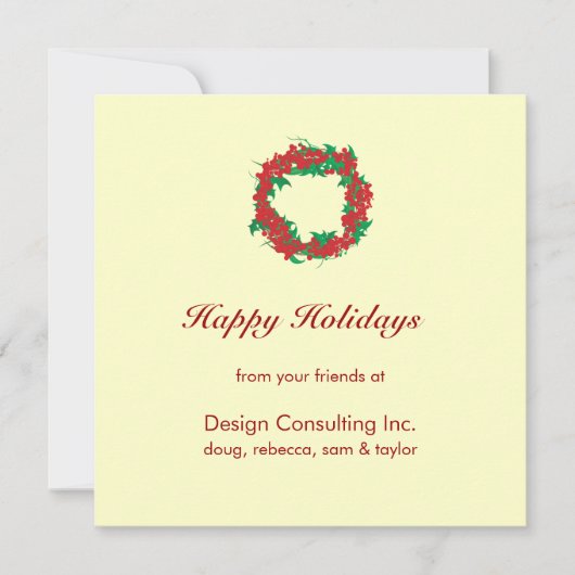 Carte de voeux de Noël Wreath Corporate Holiday (Devant)