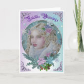 Carte de vœux de Noël Yule de fée de flocon de nei (Devant)