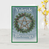 Carte de vœux de Noël Yuletide Blessings (Fleur jaune)