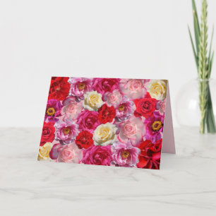 carte de voeux de nombreux roses