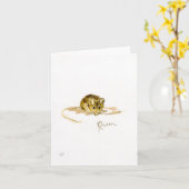 Carte de voeux de note/de souris (Fleur jaune)