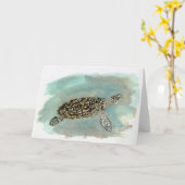 Carte de voeux de note/de tortue de mer de (Fleur jaune)