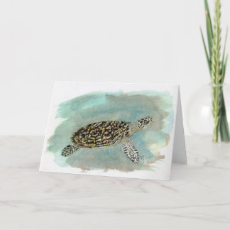 Carte de voeux de note/de tortue de mer de