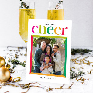 Carte de vœux de Nouvel An à cadre audacieux