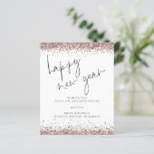 Carte de vœux de Nouvel An à paillettes en or rose (Debout devant)