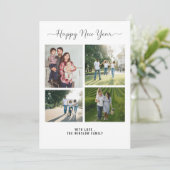 Carte de vœux de Nouvel An avec collage photo mode (Debout devant)