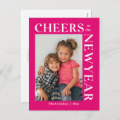 Carte de vœux de Nouvel An de couleur modifiable a (Devant / Derrière)