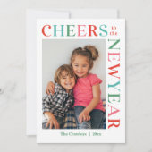 Carte de vœux de Nouvel An de couleur modifiable a (Devant)