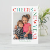 Carte de vœux de Nouvel An de couleur modifiable a (Debout devant)