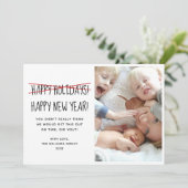 Carte de vœux de Nouvel An Moderne Drôle et Joyeus (Debout devant)