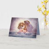 carte de voeux de nuage ange (Fleur jaune)