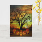 Carte de voeux de nuit de Halloween (Fleur jaune)