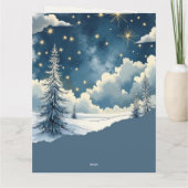 Carte de vœux de nuit enneigé pour l'hiver (Dos)
