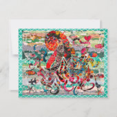 Carte de voeux de Octopus multimédia colorée (Devant)