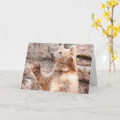 Carte de voeux de ondulation d'ours bonjour (Fleur jaune)