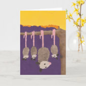 Carte de voeux de "opossums" (Fleur jaune)