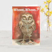 Carte de voeux de Owl 'Penser à vous' (Fleur jaune)