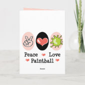 Carte de voeux de Paintball d'amour de paix (Dos)