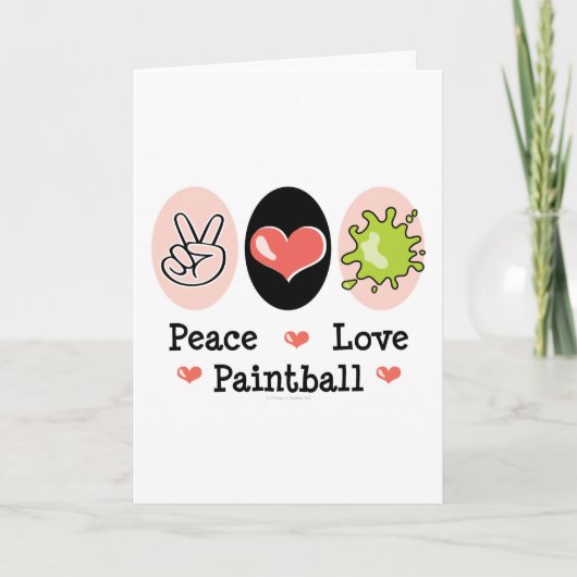 Carte de voeux de Paintball d'amour de paix (Devant)