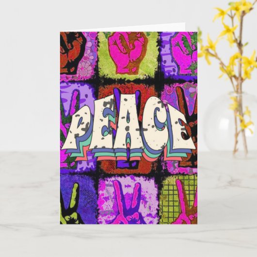 Carte de voeux de paix (Fleur jaune)