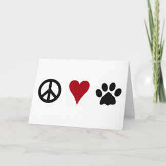 Carte de voeux de Paix-Amour-Pattes