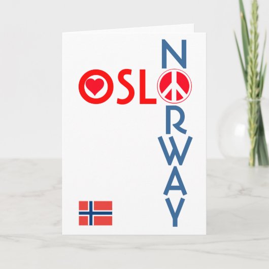 Carte de voeux de paix d'amour d'Oslo Norvège 1 (Devant)