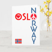 Carte de voeux de paix d'amour d'Oslo Norvège 1 (Fleur jaune)