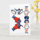 Carte de voeux de papier vintage de poupée (Fleur jaune)