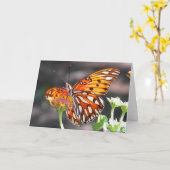 Carte de voeux de papillon de fritillaire de Golfe (Fleur jaune)