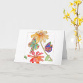 Carte de voeux de papillons et de fleurs (Fleur jaune)