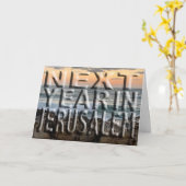 Carte de voeux de Pâque à Jérusalem sur la plage (Fleur jaune)