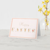 Carte de vœux de Pâques à fleurs roses (Fleur jaune)