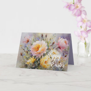 Carte de voeux de Pâques aquarelle Floral