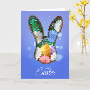 Carte de vœux de Pâques avec illustration de lapin