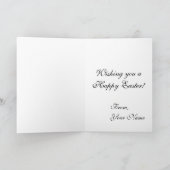 Carte de voeux de Pâques blanche à l'oeuf d'or (Intérieur)