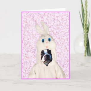 Carte de voeux de Pâques boston terrier