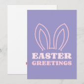 Carte de voeux de Pâques Bunny Ears (Devant / Derrière)