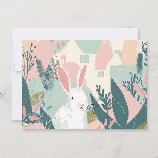 Carte de voeux de Pâques Bunny Printemps (Devant)