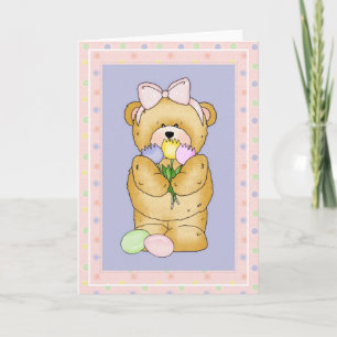 Carte de voeux de Pâques Chubby Cubby Teddy Bear d