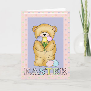 Carte de voeux de Pâques Chubby Cubby Teddy Bear d