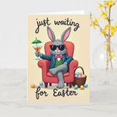 Carte de vœux de Pâques Cool Rabbit (Fleur jaune)