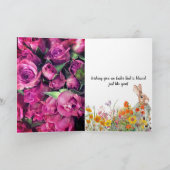 Carte de vœux de Pâques croix roses (Intérieur)