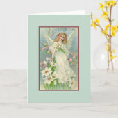 Carte de vœux de Pâques d'ange victorien (Fleur jaune)