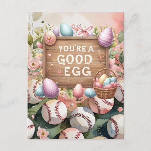 Carte de vœux de Pâques de baseball (Devant)