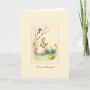 Carte de voeux de Pâques de Sretan en croate vinta