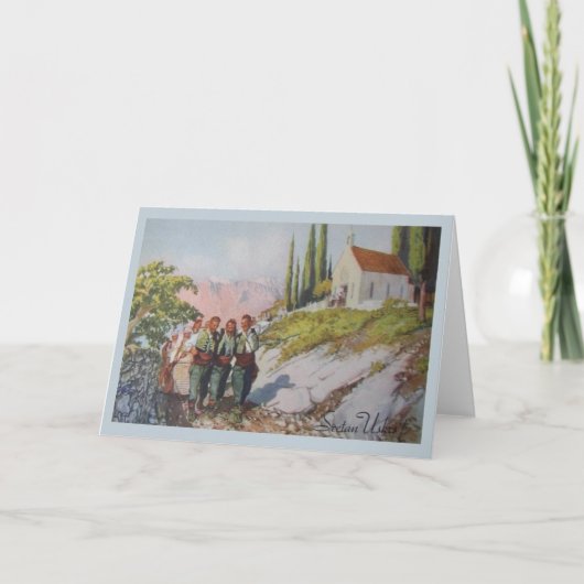 Carte de voeux de Pâques de Sretan en croate vinta (Devant)