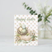Carte de vœux de Pâques décorée de fleurs (Debout devant)